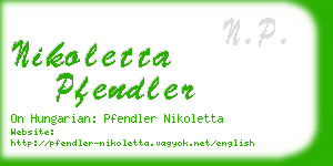 nikoletta pfendler business card